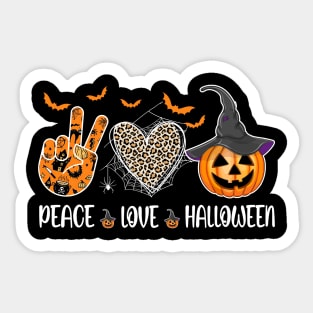 Peace Love Halloween Funny Halloween Costume Cool Pumpkin Shirt Sticker